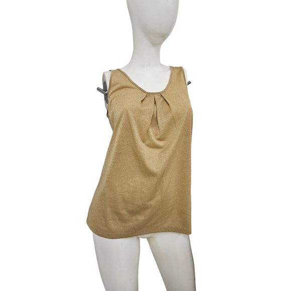 J. Crew Gold Sparkly Sleeveless Blouse small - Picture 3 of 9